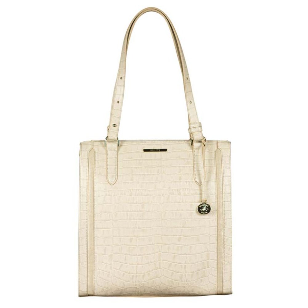 Brahmin Large Caroline Tote in Ivory Terrace Leather